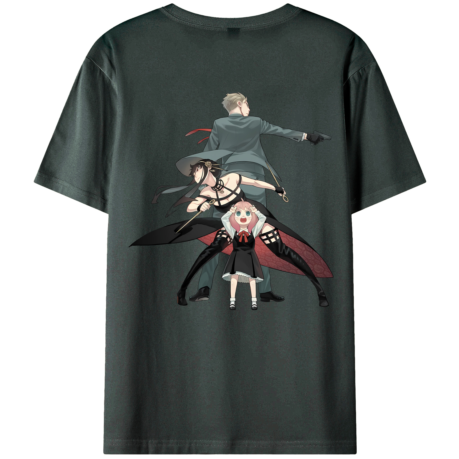 （画像用） SPY×FAMILY间谍家家酒 綿100％ メンズ半袖Tシャツ（バックプリント） 通気性